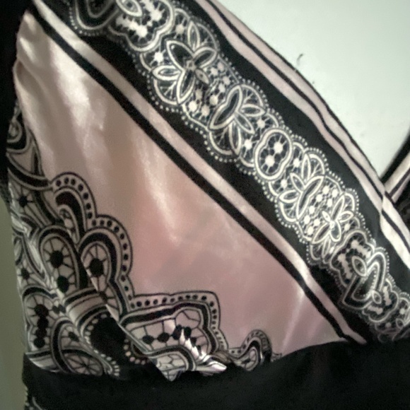 Le Chateau Vintage Black Pink Babydoll Satin Feminine Party Top- Sz-L - Picture 4 of 16